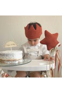 Minimal Bohem Parti El Yapımı Yıldız Değnek Ve Şapka Pasta Süsü 3lü Doğum Günü Parti Seti 1-4 Yaş